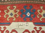  a dated caucasian kazak rug with magnificent shaggy pile, original great condition. 19th century. size: 7.4x4. pls ask for more images and price.