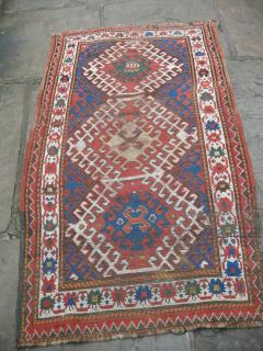  Antique Borjalou Kazak, somewhat worn but a oretty picture. 5ft x 3ft approx