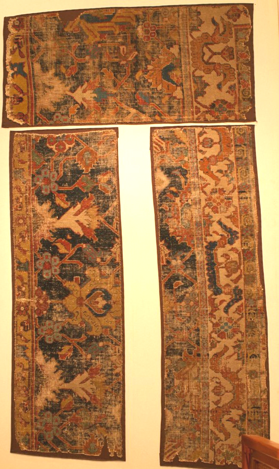 persian or Caucasin rug fragments Konya Museum