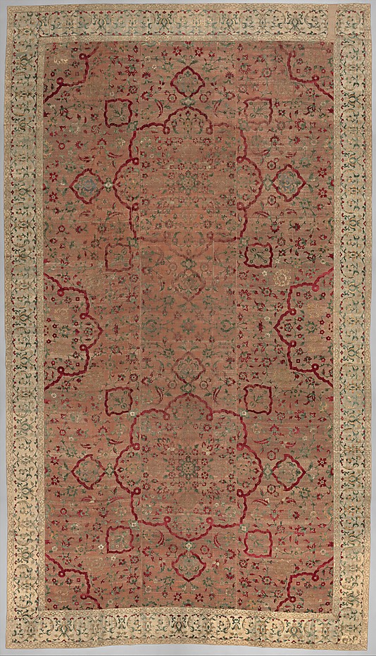 Mughal silk and velvet carpet Mughal silk and velvet carpet