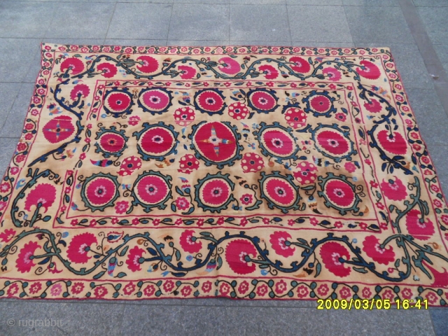 Antıque Turkmen Suzanı very nice size: 215x155 cm.                         