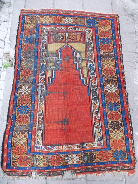 Antique Anatolian Konya Prayer Rug                            