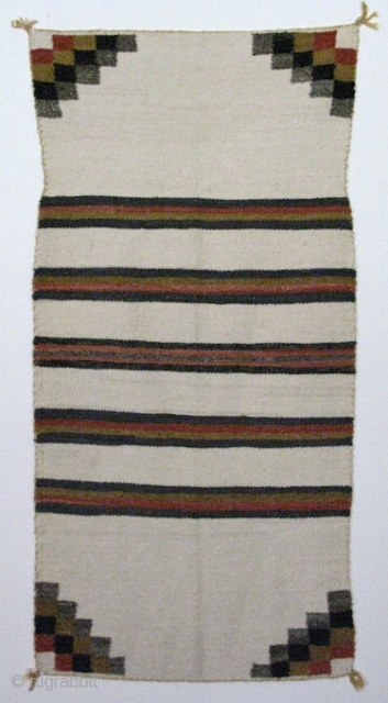 Navajo Child's Blanket (Serape), hand woven hand spun wool, SW United States, ca. 1900, this one has an hour glass constriction 13 inches from the top, I see it in some of ...