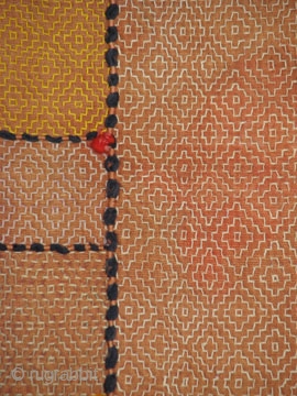 Old Indian Quilt, Cotton, 58 x 43 inches, Edges frayed but overall in good condition