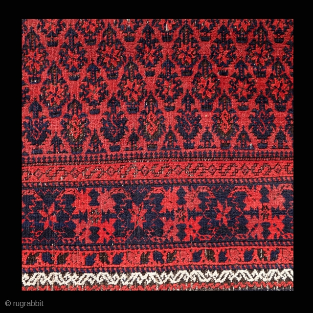 Persian Baluch, 178x92cm, 19th century, gently washed, glorious red, waiting to glow in your home.                  