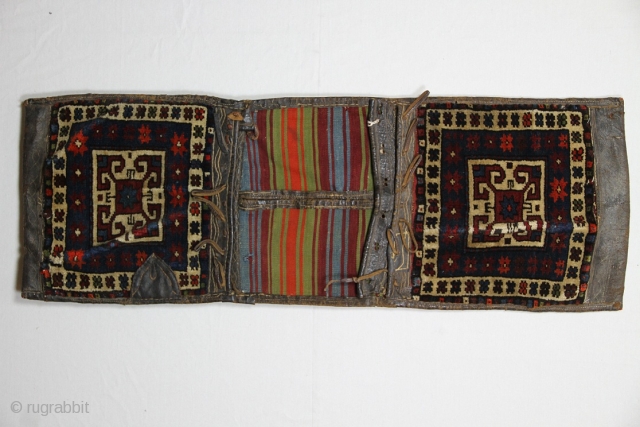 Antique saddle-bag, 57 x 109 cm. Wool and cotton-white.