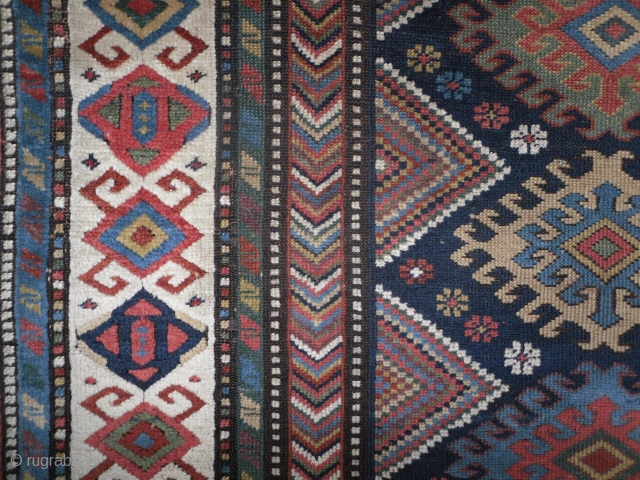 Antique Caucasian Shirvan Runner, 12.8 x 3.4 ft, 19th Century, good condition, as found. www.rugspecialist.com                  