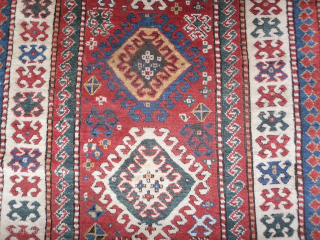 Antique Caucasian Kazak Rug, 3.11 x 7 ft, Excellent Condition with full pile, as found, no repairs, 19th Century. www.RugSpecialist.com, Gallery: Binbirdirek Mah, Peykhane Cd, Ucler Sk, Ersoy Han, 48/2, Sultanahmet, Istanbul,  ...
