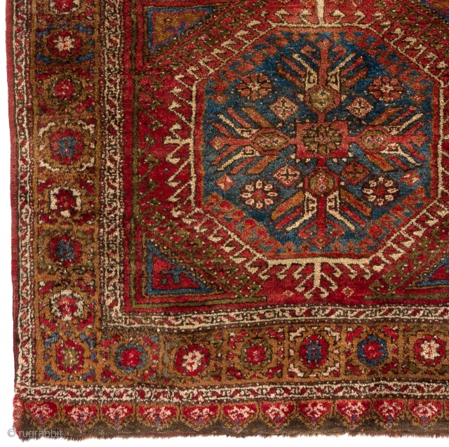 "Yatak Rug", Nuzumla village in Konya, Central Anatolia, ca 1910. 4' 5" x 6' 5" (136x195 cm), Full pile, very good condition. All original other than one small repair which is not  ...