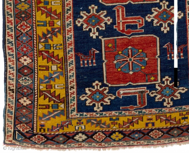 Antique Caucasian Kuba Karagashli rug, North East Azerbaijan, 34x48 inches (86x123 cm), late 19th Century, no: A12                