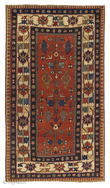 Antique Caucasian Kazak Rug, South Caucasus, ca mid 19th Century, 4.9 x 8.2 Ft (145x250 cm, stock no 2587)              