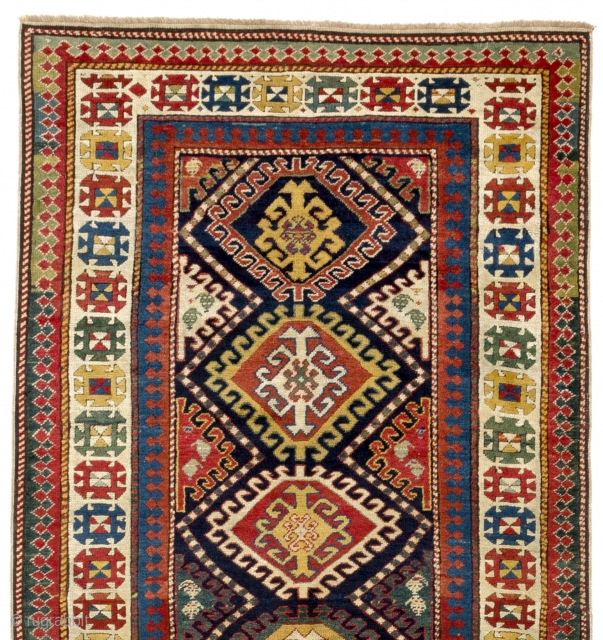 SE Caucasian Runner, Wonderful colors, very good condition, late 19th century. 3.4 x 8.7 Ft (102x261 cm)                