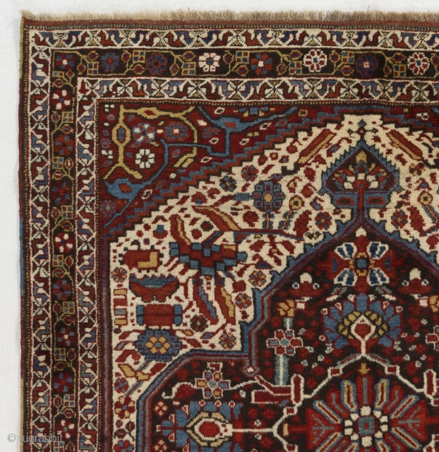 Antique Tribal Khamseh Rug from Southern Persia, ca 1900.   5'3" x 9'4" - 160x191 cm.  Very good condition, even medium pile.  no 4634      