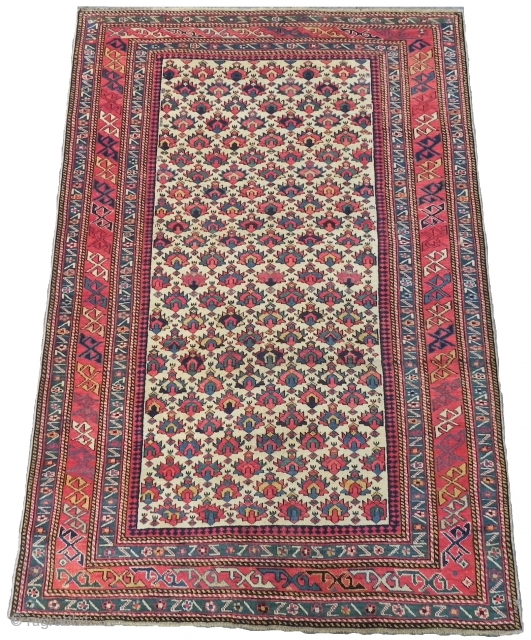 Fine Antique Caucasian Shirvan Rug, 170x122 cm (5.6x3.10 ft). The rug has no more than 1% restoration! please look at the last photo which is taken the day it was acquired, before  ...