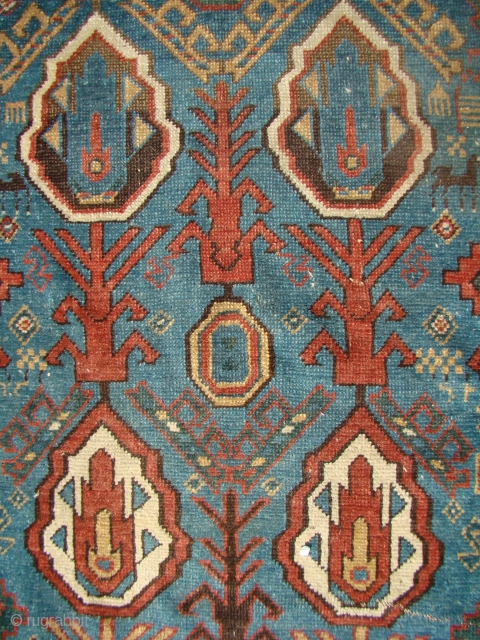 Handsome NW Persian/Caucasian Avar? 39X73 inches 100X186 Cm. All wool with great colors, needs a bath.                 