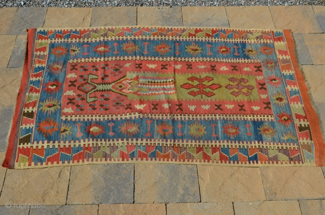 Wonderful early Kilim prayer rug measuring 64" x 42"