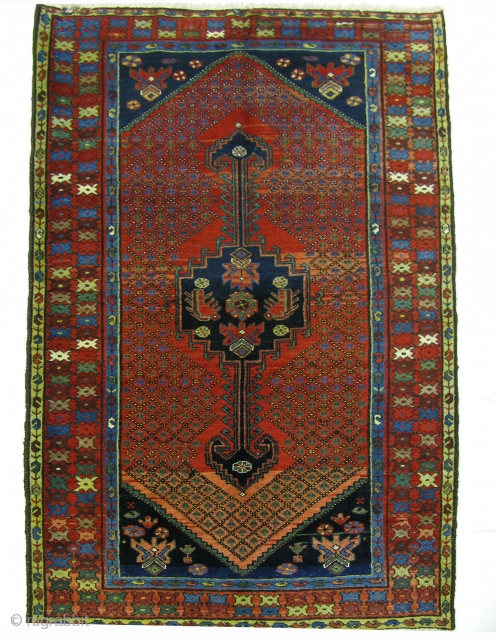 Persian Shahsavand village rug, circa 1910. Natural vegetable dyes, in excellent condition, minor restorations. Size: 200x127 cm.
