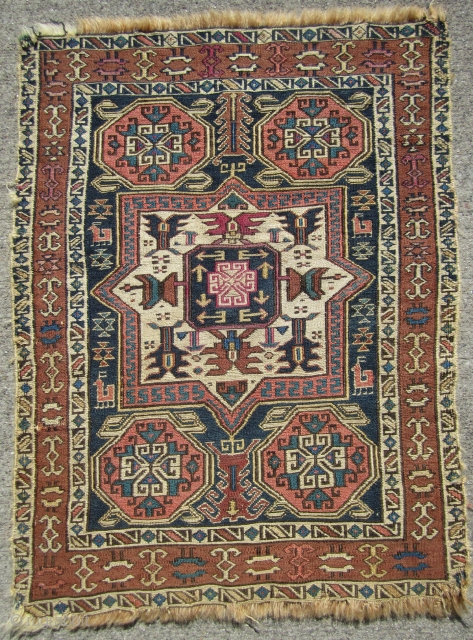 Shahsavan Sumac Bag face,Azerbaijan Northwest Persia late 19th C.
Size 18x23 inches                      
