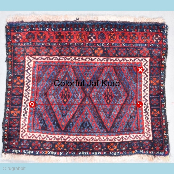 This first quarter 20th century Jaf Kurd #8037 Oriental Rug measures 3’4” X 2’11”. It is a beautifully drawn full pile Jaf Kurd woven with beautiful Jaf Kurd wool which a kiss  ...
