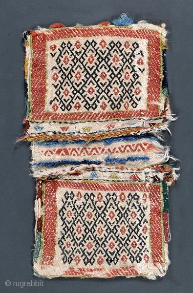 This is a Shahsavan heybes. It is in in good condition and is at least 90 years old. It is from the Clute collection.         