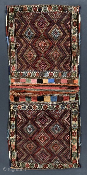 This is a pair of Soumak saddlebags. Excellent condition with very good dyes and design. This is from the Clute collection.