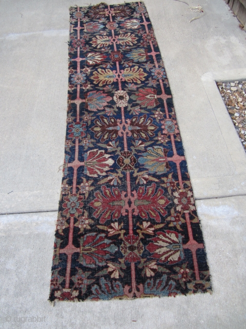 Antique Bijar fragment 2.6x9
