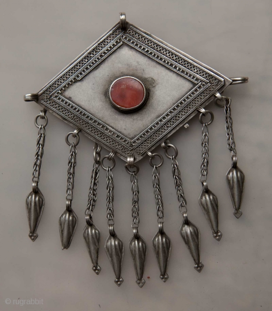 Turkmen Silver Pendant 12 x 15 cm