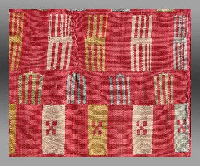 Shahsavan Silk Jajim (fragment?), NW Persia, 19th century, 2' 10" x 3' 9"

An incredibly rare and quite beautiful textile. Composed of 100% silk, this jewel like weaving exhibits a quality rarely encountered  ...