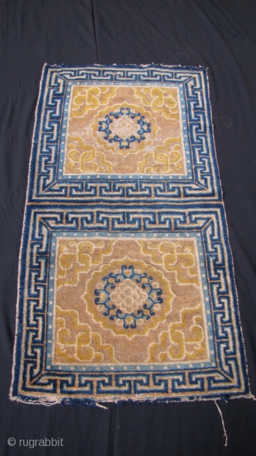 ningxia, china, two square runner fragment, second half 18th century,115 x 62 cm, 3'9" x 2'