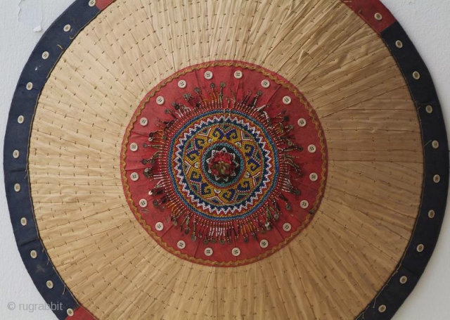 Old Sarawakian (Kenyah) sun hat. The Kenyah are one of the indiginous groups in Borneo belonging to the Orang Ulu, they are renowned for artistry in beadwork embellishments. More like this available.
Material:  ...
