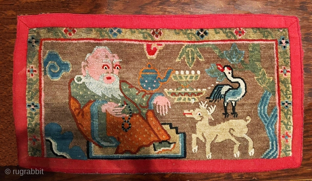 Small, antique historical Tibetan rug. Lovely piece.                          