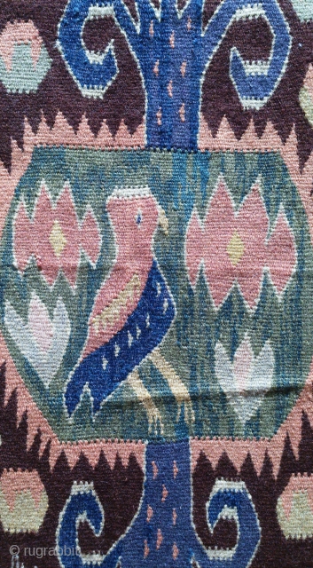 Antique Swedish kilim, no: 314, size: 51*51cm, pictorial design, wall hangings.                      