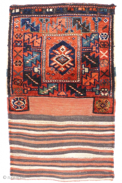 # 877 Kurdish khorjin half (unsewn), 49/82 cm, Varamin area, late 19th century, very rare design, beautiful natural colours, good condition, top collector's piece!
For more offers of wonderful collector's pieces please visit ...
