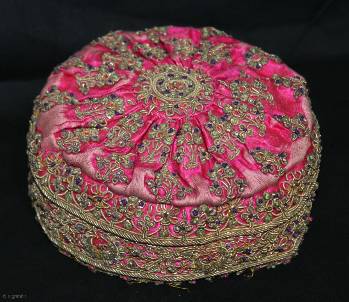 Royal Family Baby Cap(Topi) Embroidered With Gold Real(Zari) Threads