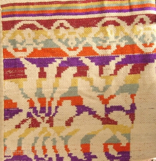 Southeast Asia: Good embroidered old textile from Laos with a “void” silhouette deer pattern woven from all handspun cotton. This piece is approximately 30 to 40 year old- I picked up in  ...