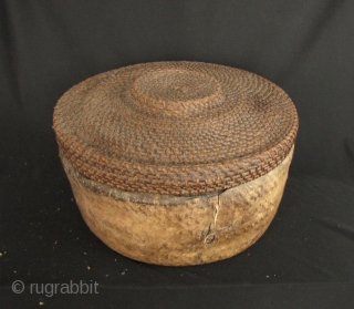 Sri Lanka Baskets: Group of three household woven cane baskets acquired in Kandy, Sri Lanka in the 1990s. These were old at the time of acquisition so I would date them to  ...