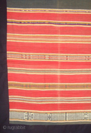 Rare Tube skirt( OPENED AND MOUNTED ) Mon Khmer people in south Laos. Supplementary weft Cotton on Cotton. Striking stylized animal and ancestral figures. 1.73 X 1.20 M. Laos. ...