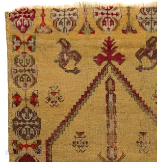 Antique Anatolian Mucur Prayer Rug 
Size.154x100 cm                          