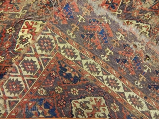 Antique Turkmen Chodor Rug Fragment 
Size.190x190cm                           