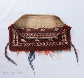 A complete Yomut bag in excellent condition with a somewhat rare design. All good color. Probably late 19th but charming nonetheless and priced accordingly.

Please visit our website for more rare woven art  ...