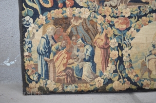 Northern European Tapestry panel. mounted on a frame.  2' x 2'6"                     