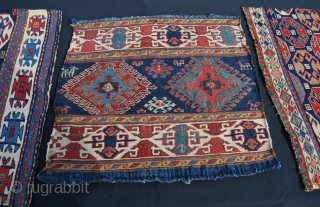 Shahsavan sumack mafrash end panel. Pre 1850/mid 19th c. Wonderful saturated colors,…. a great aubergine!……lovely pattern, very fine weaving, good condition. A real color wonder.        