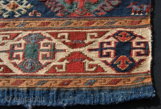 Shahsavan sumack mafrash end panel. Pre 1850/mid 19th c. Wonderful saturated colors,…. a great aubergine!……lovely pattern, very fine weaving, good condition. A real color wonder.        