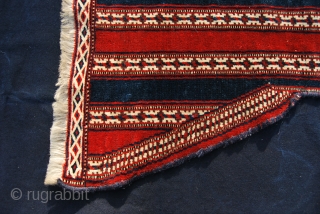 Goklan Yomut of Northern Persia horse blanket.  Cm 125x135 ca. Late 19th or very early 20th c. Red, blue, green, white….beautiful, elegant, great, natural dyes. Very fine weaving, roughly half a  ...