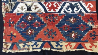 Reyhanli kilim fragment. Cm 64x100.  Eastern Anatolia, Aleppo area. Cm 64x100 ca. Reasonably mid 19th century, or earlier? This is what was left of a wonderful kilim strip i bought years  ...