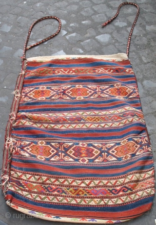 Kilaz ala cuval/storage bag. Cm 70x100 ca. Early 20th century. The Kilaz tribal group lives mainly in some villages north of Bergama, Western Anatolia. Have a quick look at my other pieces,  ...