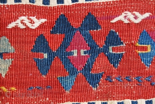 Sivas kilim. Cm 100x143. Second half 19th century. A small jewel! Wonderful color combination. Please note also the deep madder orange, it's simply great! Good condition. See more pics here:
http://www.facebook.com/media/set/?set=a.10151084874054258.493384.358259864257&type=1