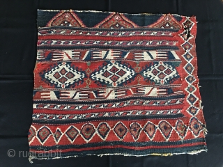 Malatya area, Sinanli tribe, part of the bigger Rashwani tribal group kilim fragment. Cm 72x86. 3rd q 19h c. Lovely colors, see madder & cochineal. Rather rare piece. Very much enjoyable. -------  ...