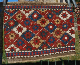 4 Jewels. Four lovely, antique, natural dye sumack squares (1, 3 & 4)) from Shahsavan/Karabakh (2?) tribal groups. Choose one or get all four. More infos and pics avlbl. Please see also  ...