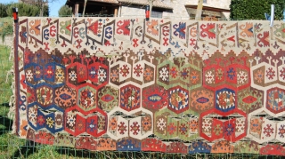 Aksaray, Central Anatolia, kilim strip. Cm 88x380, a biggie. Antique, beautiful, charming, great pattern, tens of lovely natural dyes. In good condition, with minor oxidized areas. No restorations, no penciling. For more  ...
